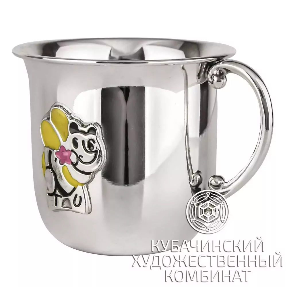 Кружка детская "Пчёлка" из серебра на 140 мл