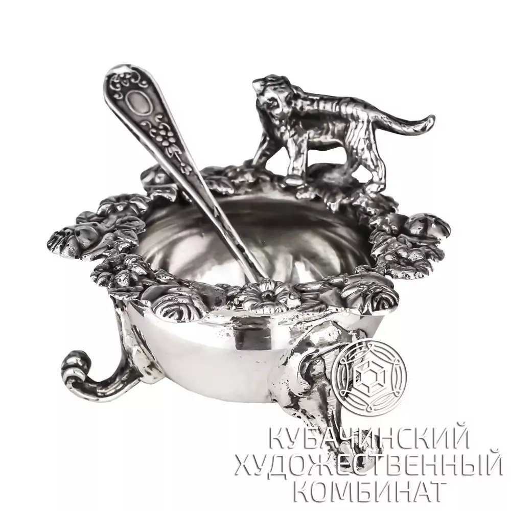Солонка "Тигр" из серебра