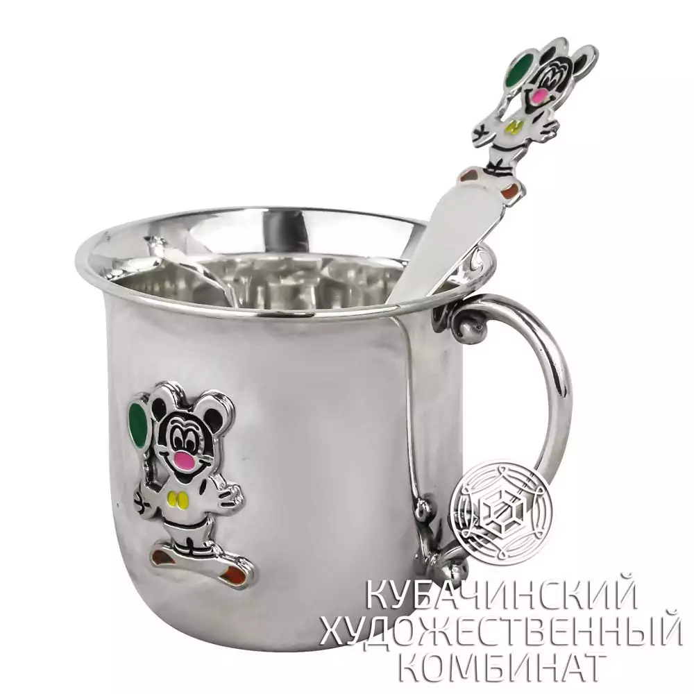 Чашка "Микки Маус" из серебра 925 пробы