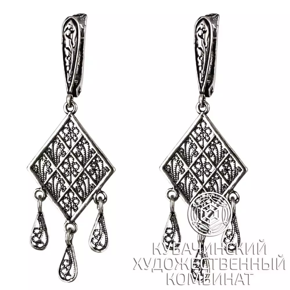 Серьги "Цветочки" из серебра