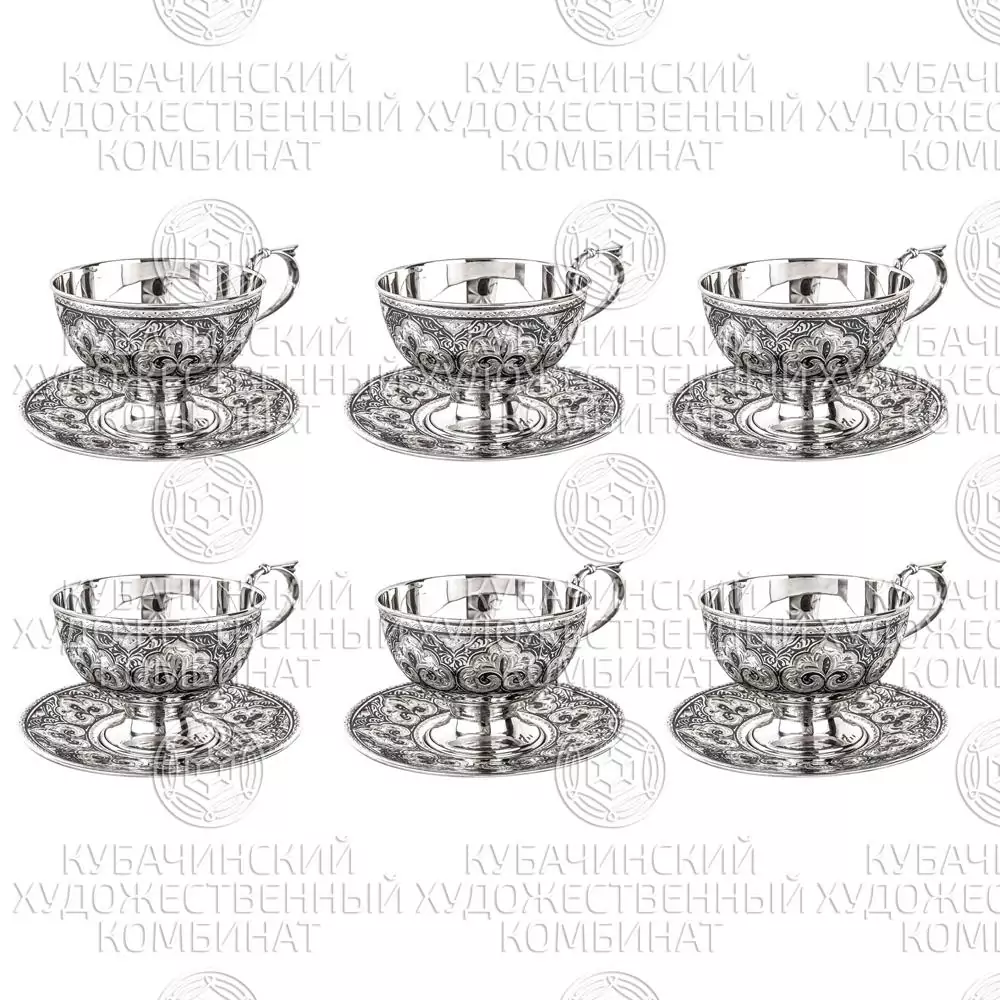 Набор из 6 кофейных пар из серебра