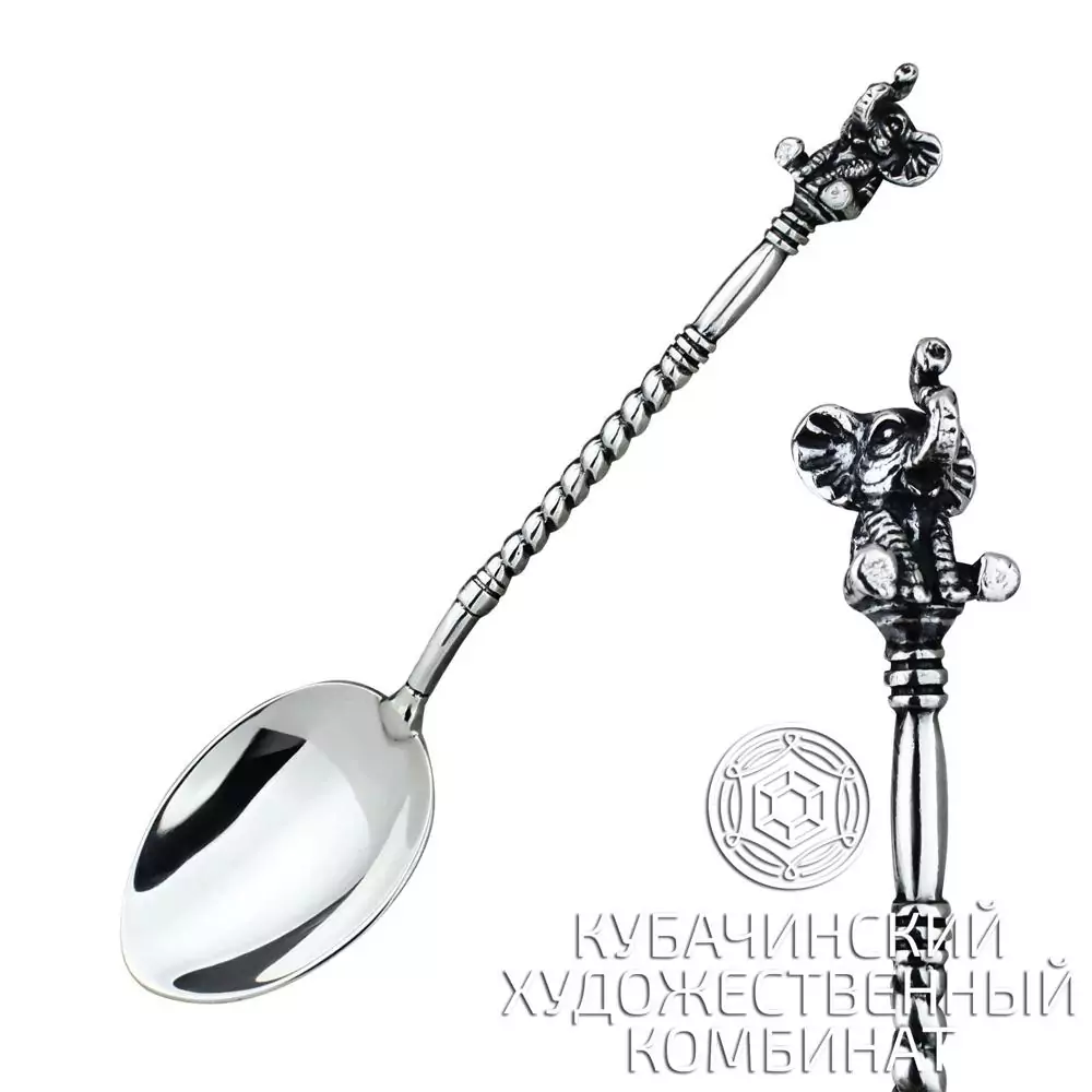 Ложка чайная "Слон" из серебра