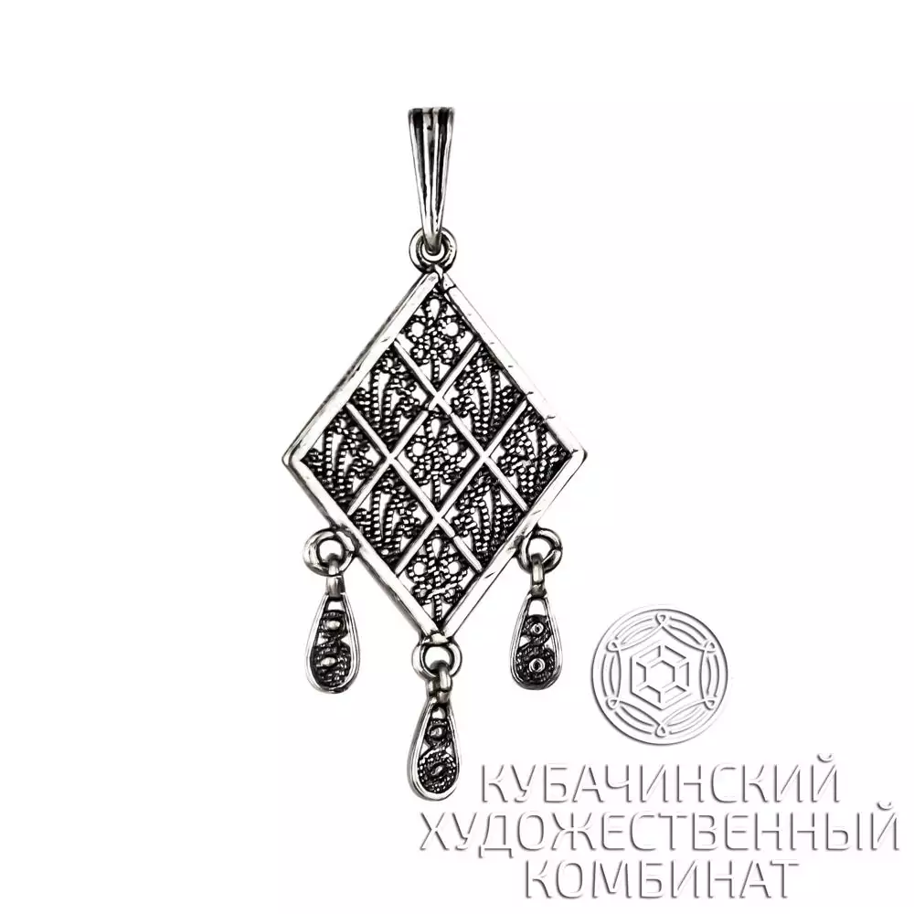 Подвеска "Цветы" из серебра
