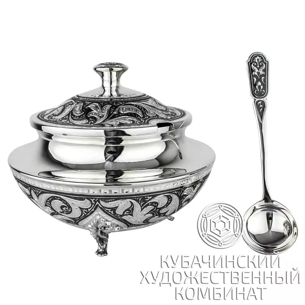 Сахарница из серебра