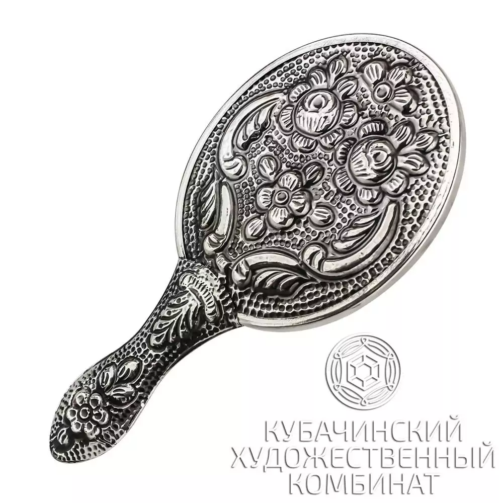 Зеркало "Цветок" из серебра