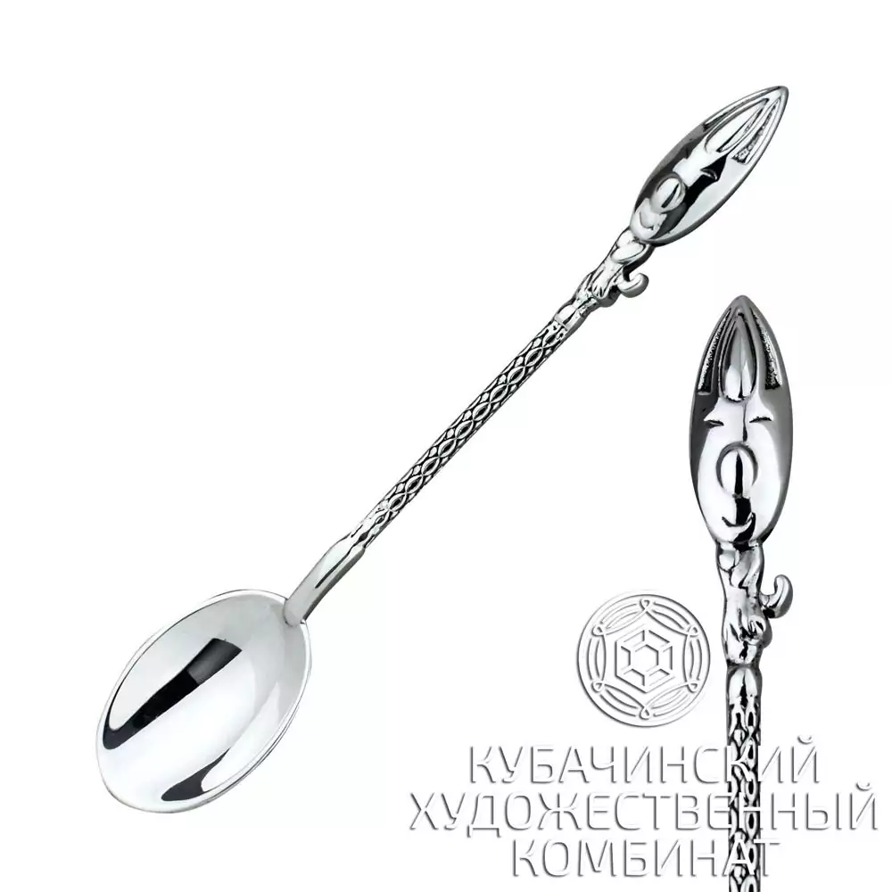 Ложка кофейная "Кот" из серебра
