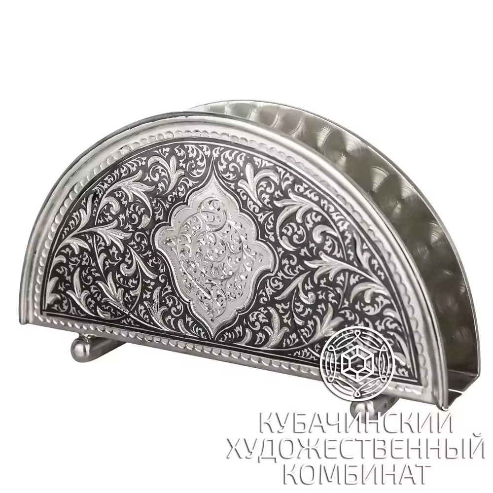 Салфетница ручной работы из серебра