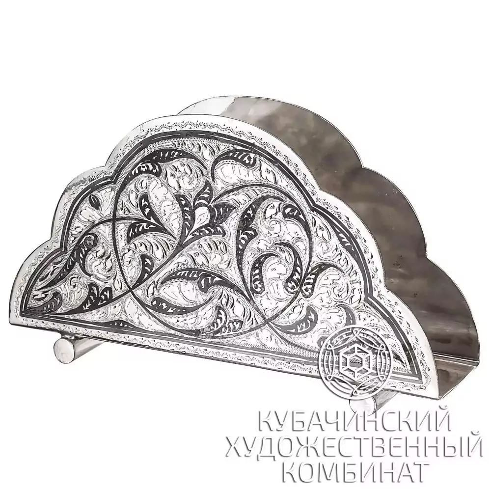Салфетница ручной работы из серебра