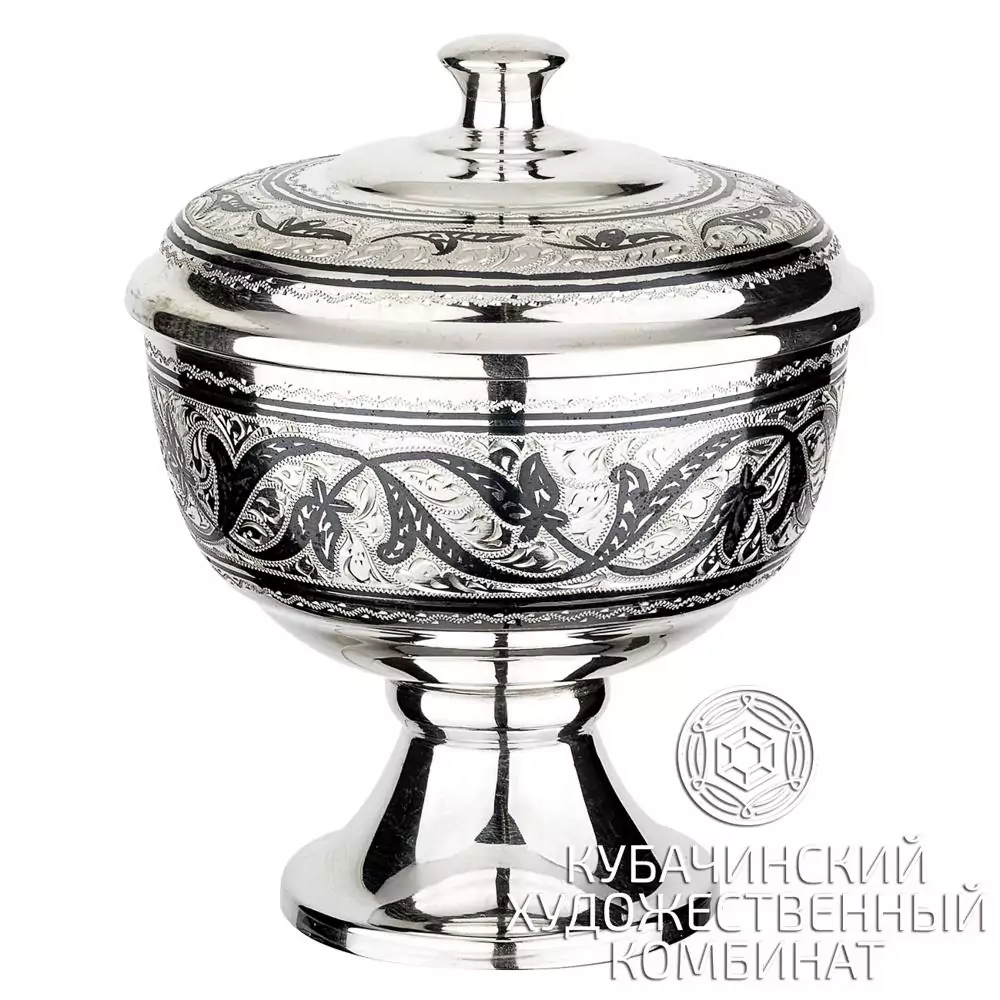 Серебряная сахарница/икорница Кубачи