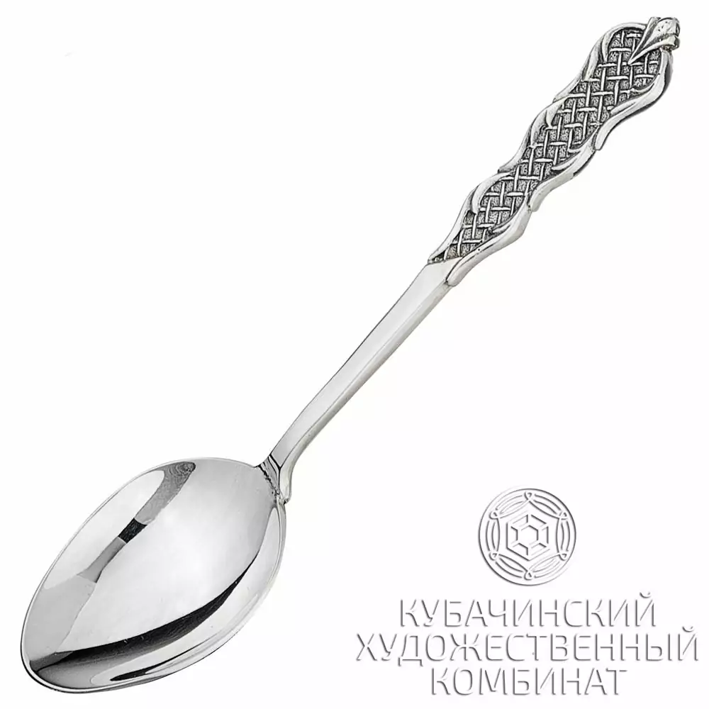 Ложка из серебра с плетением