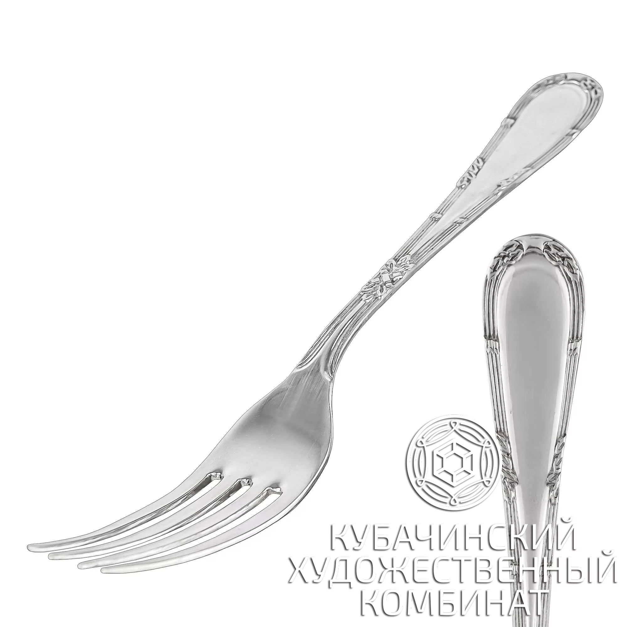 Вилка десертная из серебра 925 пробы