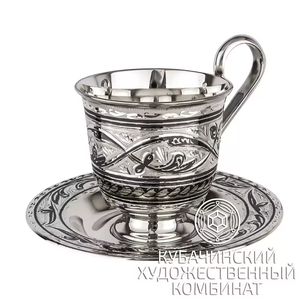 Кофейная пара из серебра на 115 мл