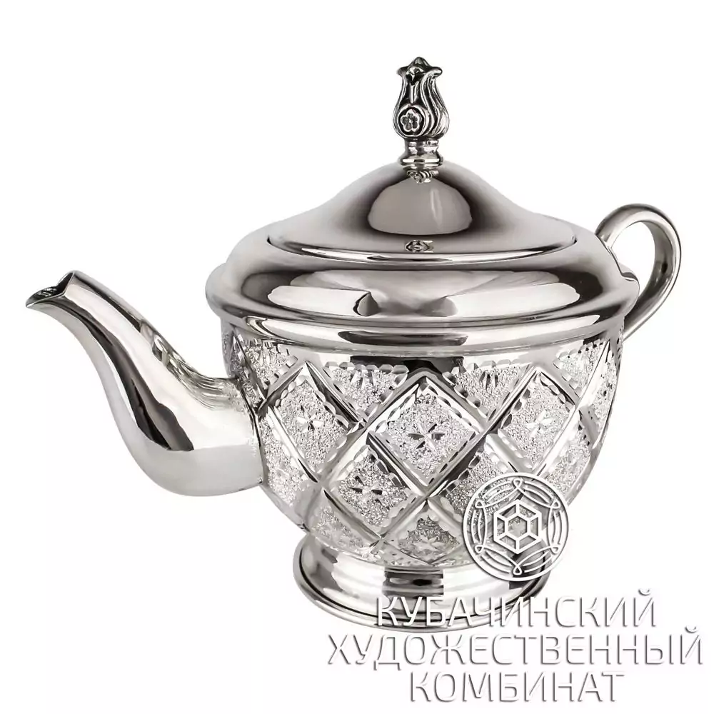 Чайник "Сеть" из серебра на 360 мл
