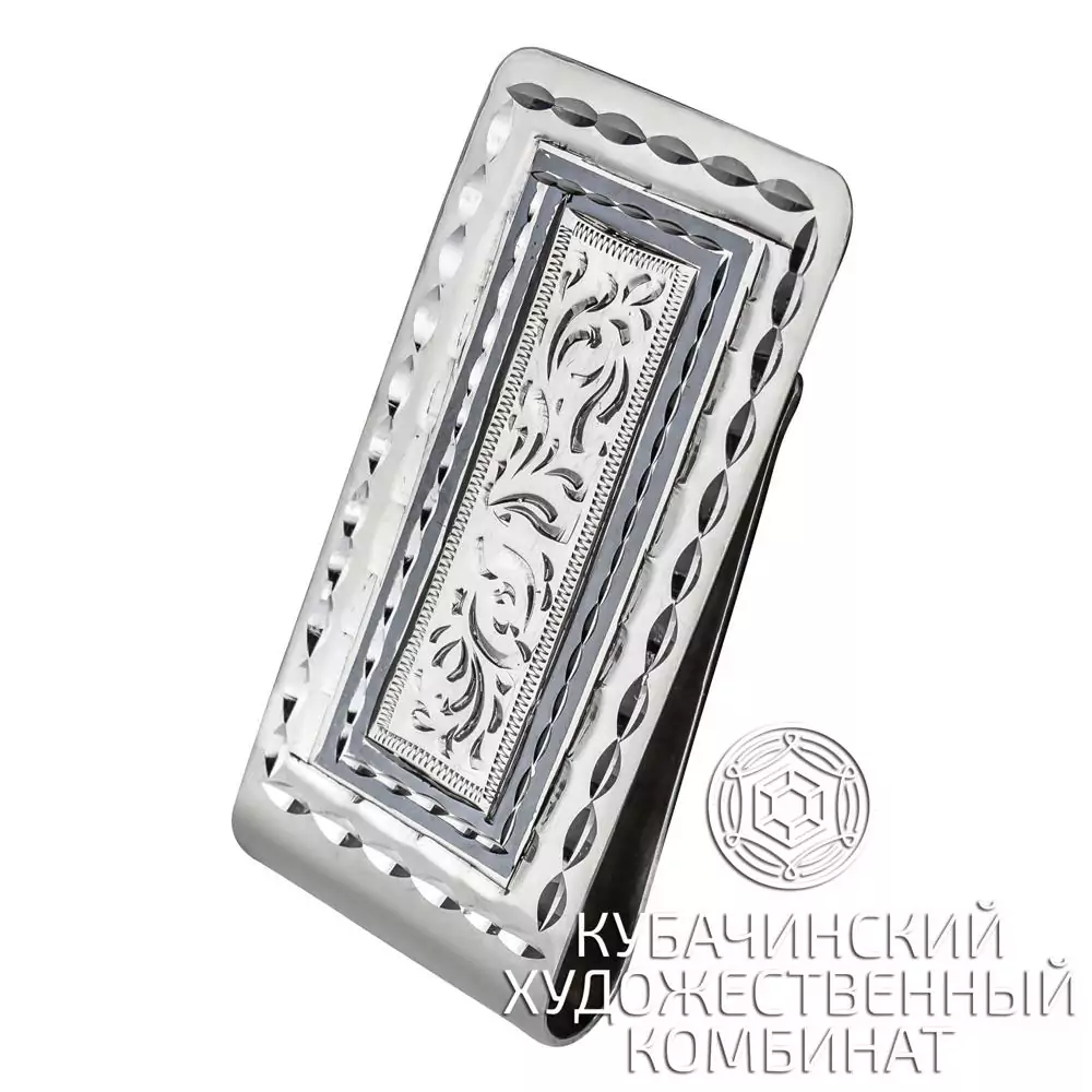Зажим для денег серебряный