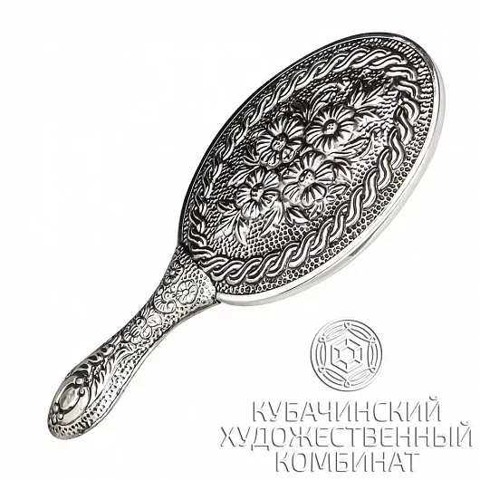 Зеркало "Цветы" из серебра 925 пробы