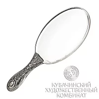 Зеркало "Цветы" из серебра 