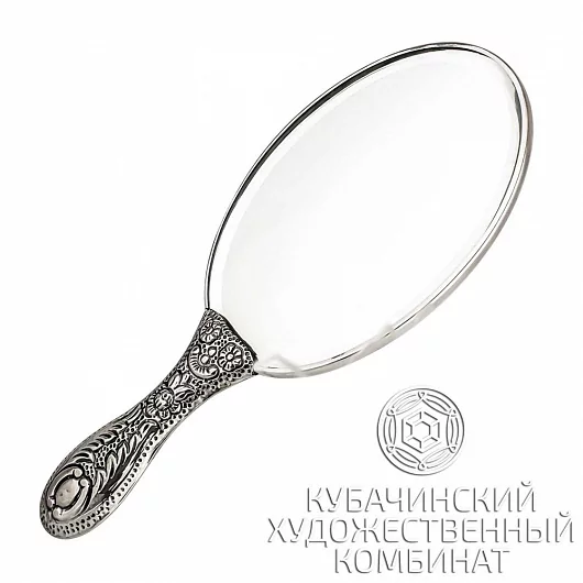 Зеркало "Цветы" из серебра 