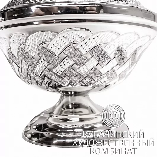 Икорница из серебра 925 пробы на 110 мл