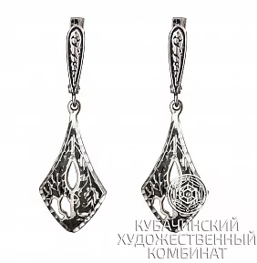 Серьги "Лист" из серебра