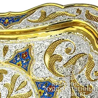 Поднос ручной работы из серебра