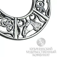 Подкова "Конь" из серебра 