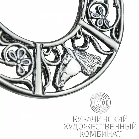 Подкова "Конь" из серебра 