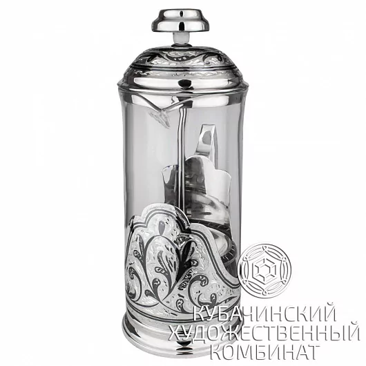Френч-пресс серебряный на 420 мл