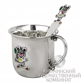 Чашка "Микки Маус" из серебра 925 пробы