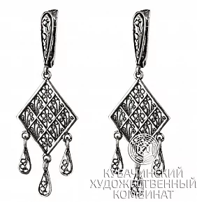 Серьги "Цветочки" из серебра