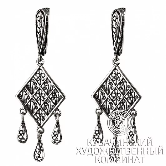 Серьги "Цветочки" из серебра