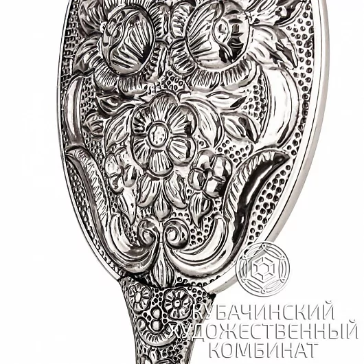 Зеркало "Цветы" из серебра 