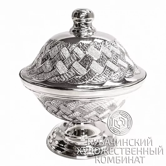 Икорница из серебра 925 пробы на 110 мл