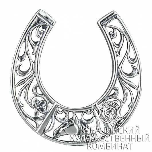 Подкова "Конь" из серебра 