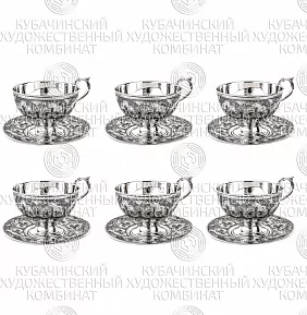 Набор из 6 кофейных пар из серебра