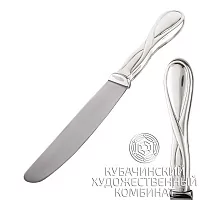 Нож столовый из серебра 925 пробы