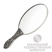 Зеркало "Цветок" из серебра 