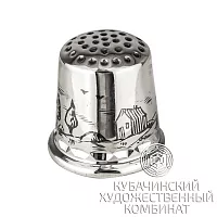 Наперсток "Деревня" из серебра