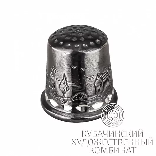 Наперсток "Деревня" из серебра