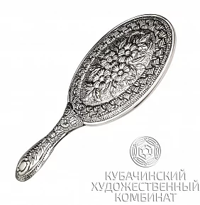 Зеркало "Цветы" из серебра 925 пробы