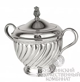Сахарница "Винт" из серебра 925 пробы 