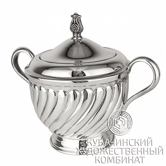 Сахарница "Винт" из серебра 925 пробы 