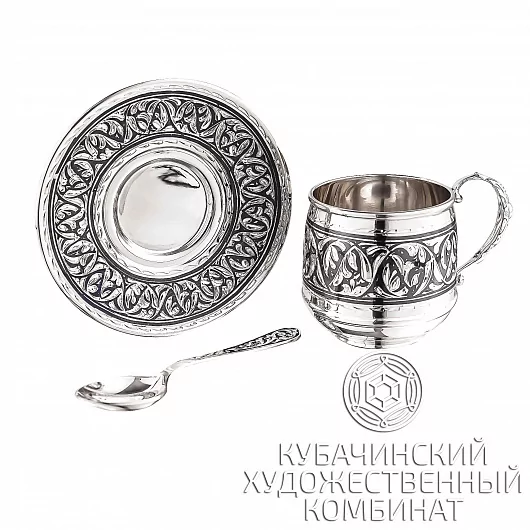 Кофейная пара из серебра на 170 мл