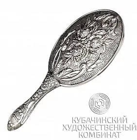 Зеркало "Цветы" из серебра 925 пробы