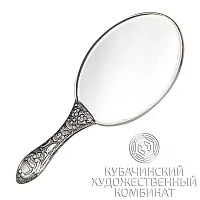 Зеркало "Цветы" из серебра 925 пробы