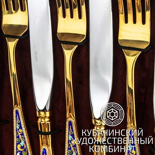 Набор столовых приборов из серебра 925 пробы