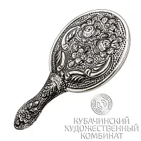 Зеркало "Цветок" из серебра