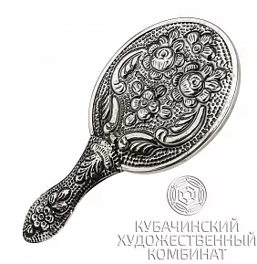 Зеркало "Цветок" из серебра
