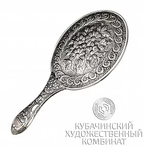 Зеркало "Цветы" из серебра 925 пробы