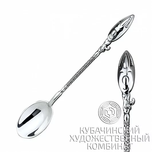 Ложка кофейная "Кот" из серебра