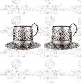Набор из 2 чайных пар из серебра на 175 мл
